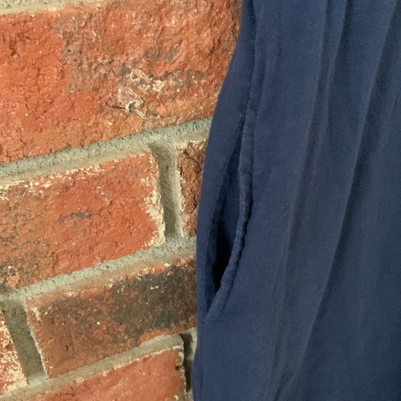 Boden Mya Navy Cotton V neck Casual Dress - Picture 6 of 8